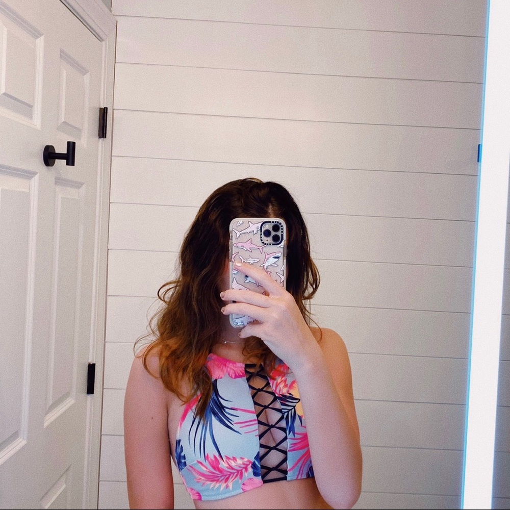 VS Pink Cutout Bikini Top